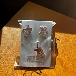 My Melody Earrings and Necklace Charm Set